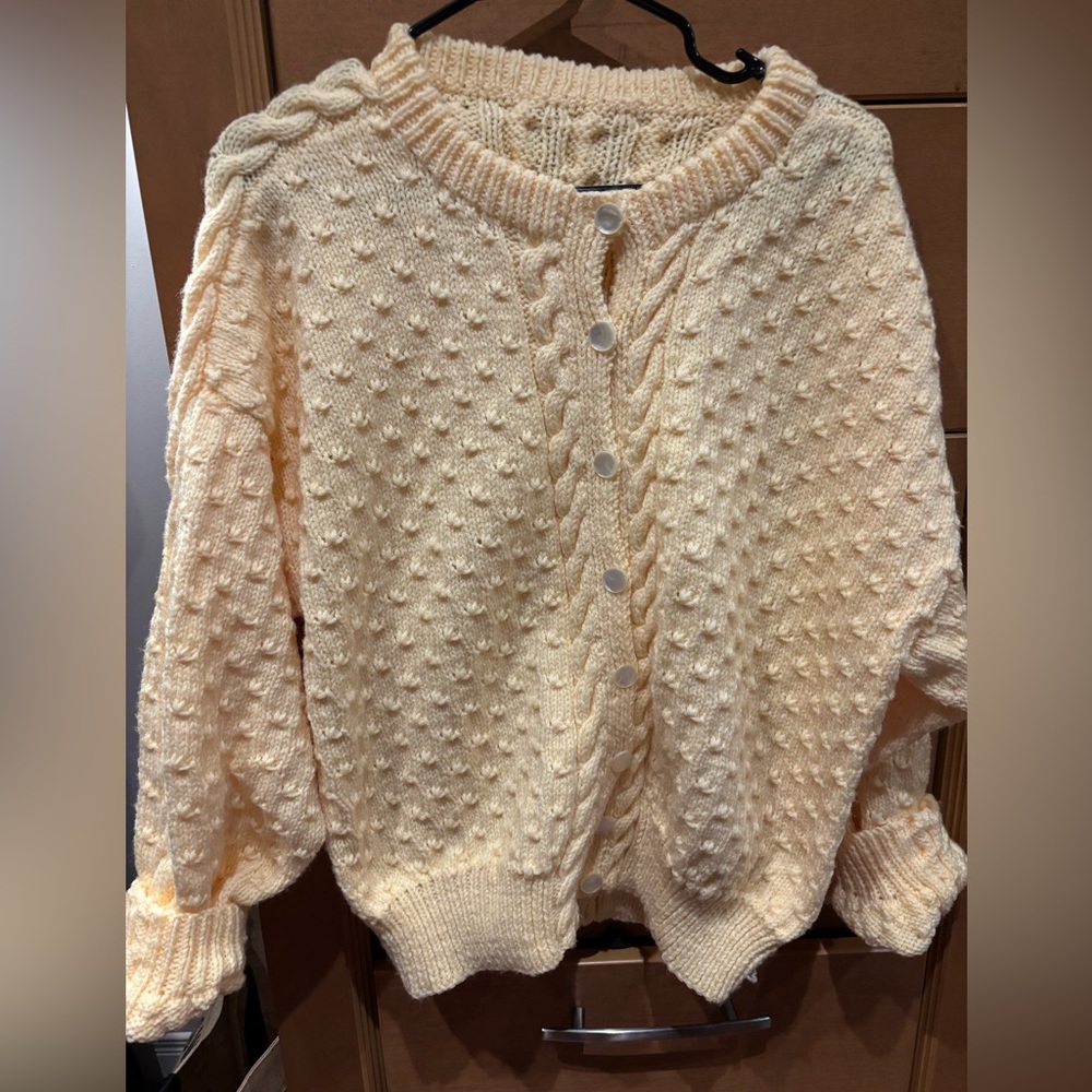 Women's butter yellow hand-knit Sweater